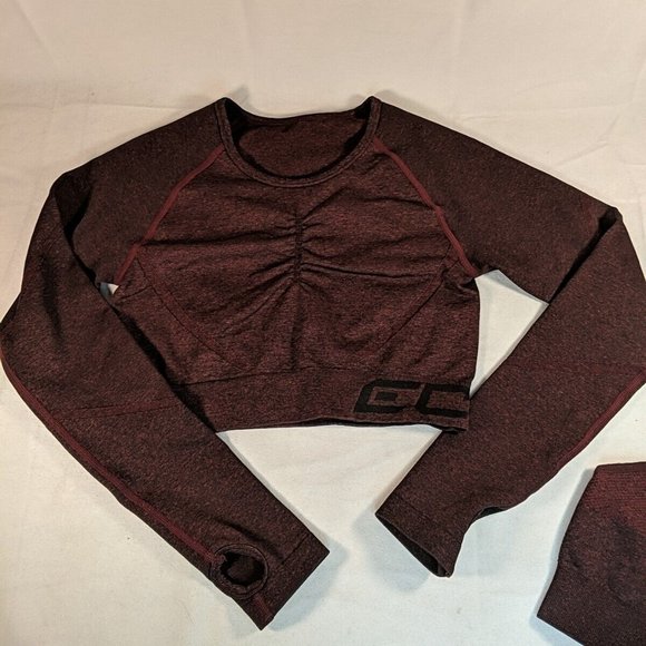 Echt 2 Set Bra Arise Scrunch Long Sleeve Crop Athletic Shirt Women's Small S - Picture 3 of 13